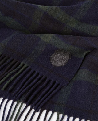 The Kooples M GREEN NAVY checked wool scarf