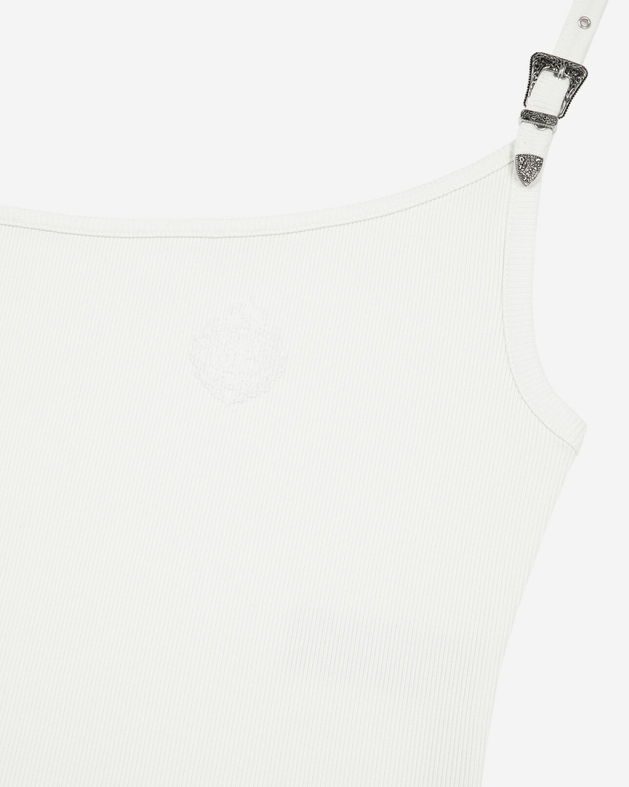 The Kooples F ECRU asymmetric ecru ribbed tank top