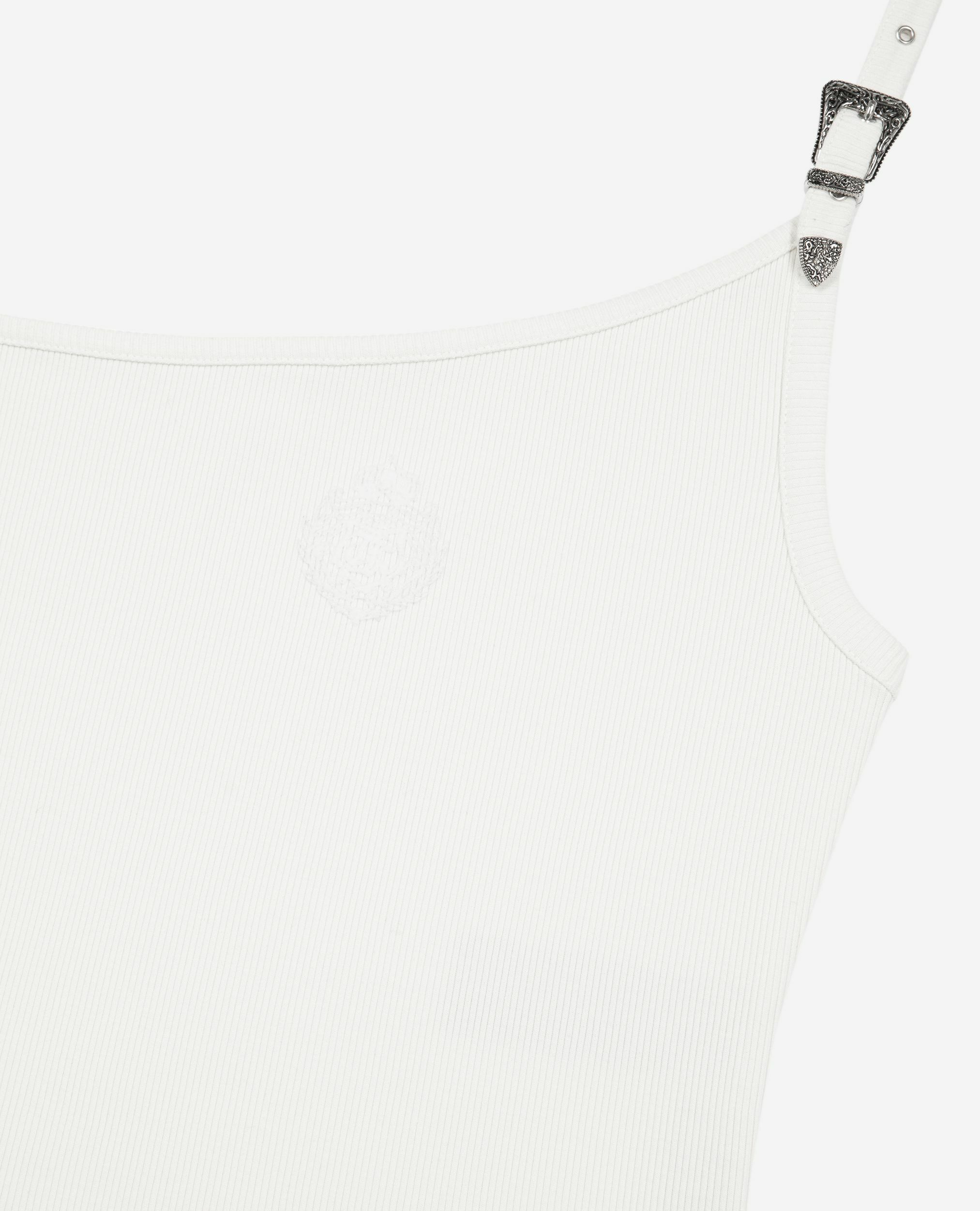 Asymmetric ecru ribbed tank top, ECRU, hi-res image number null