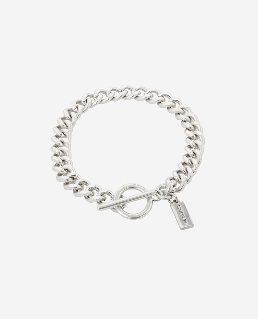 The Kooples HOMME SILVER bracelet large en cha&icirc;ne argent&eacute;