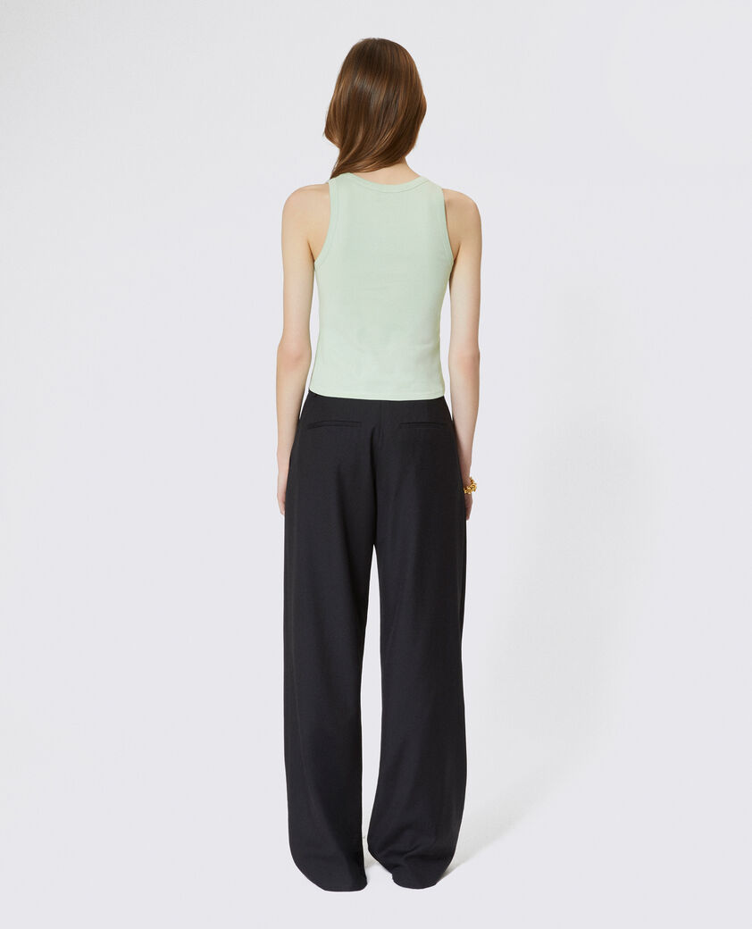 The Kooples FEMME ALMOND GREEN d&eacute;bardeur en coton avec blason vert