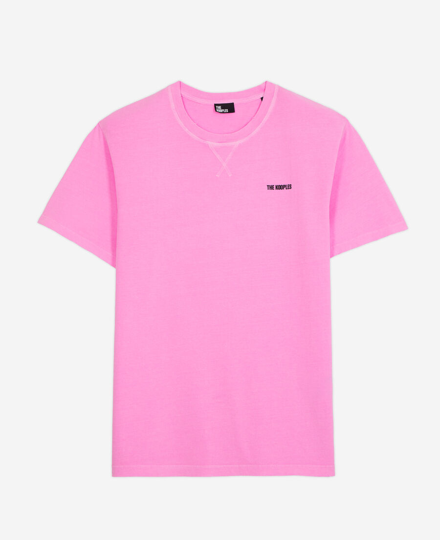 t-shirt homme rose fluo avec logo