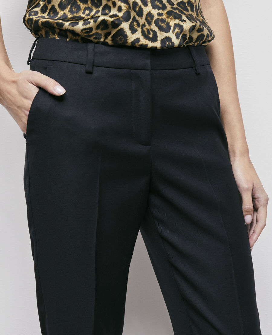 black wool suit pants