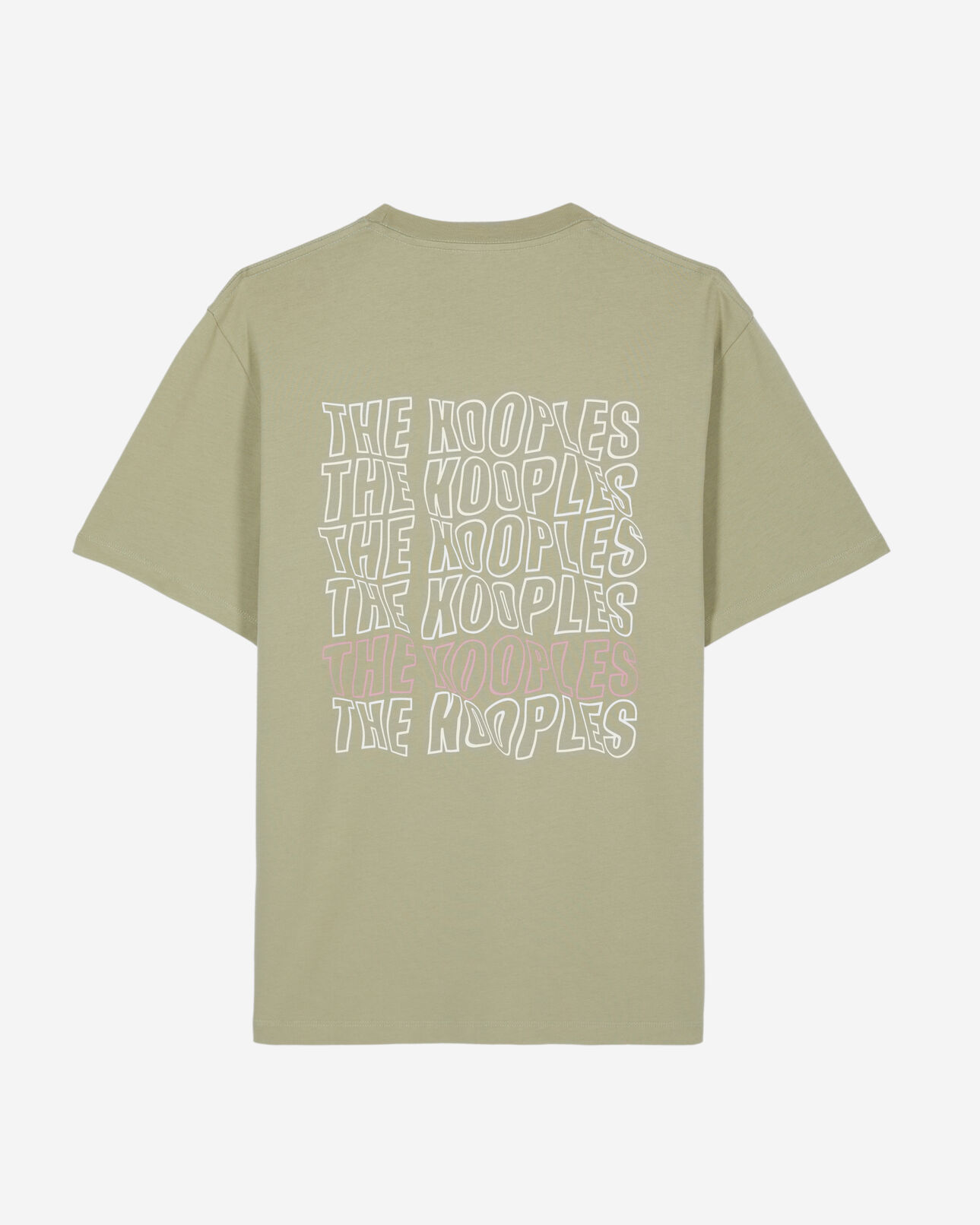 The Kooples MEN KAKI GREY light green t-shirt with logo serigraphy