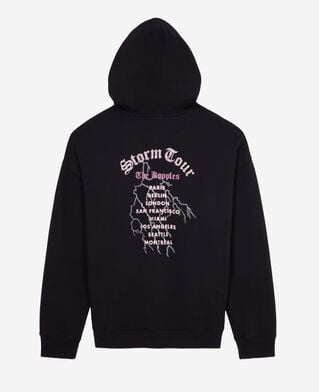 The Kooples F BLACK black sweatshirt with feel the storm serigraphy