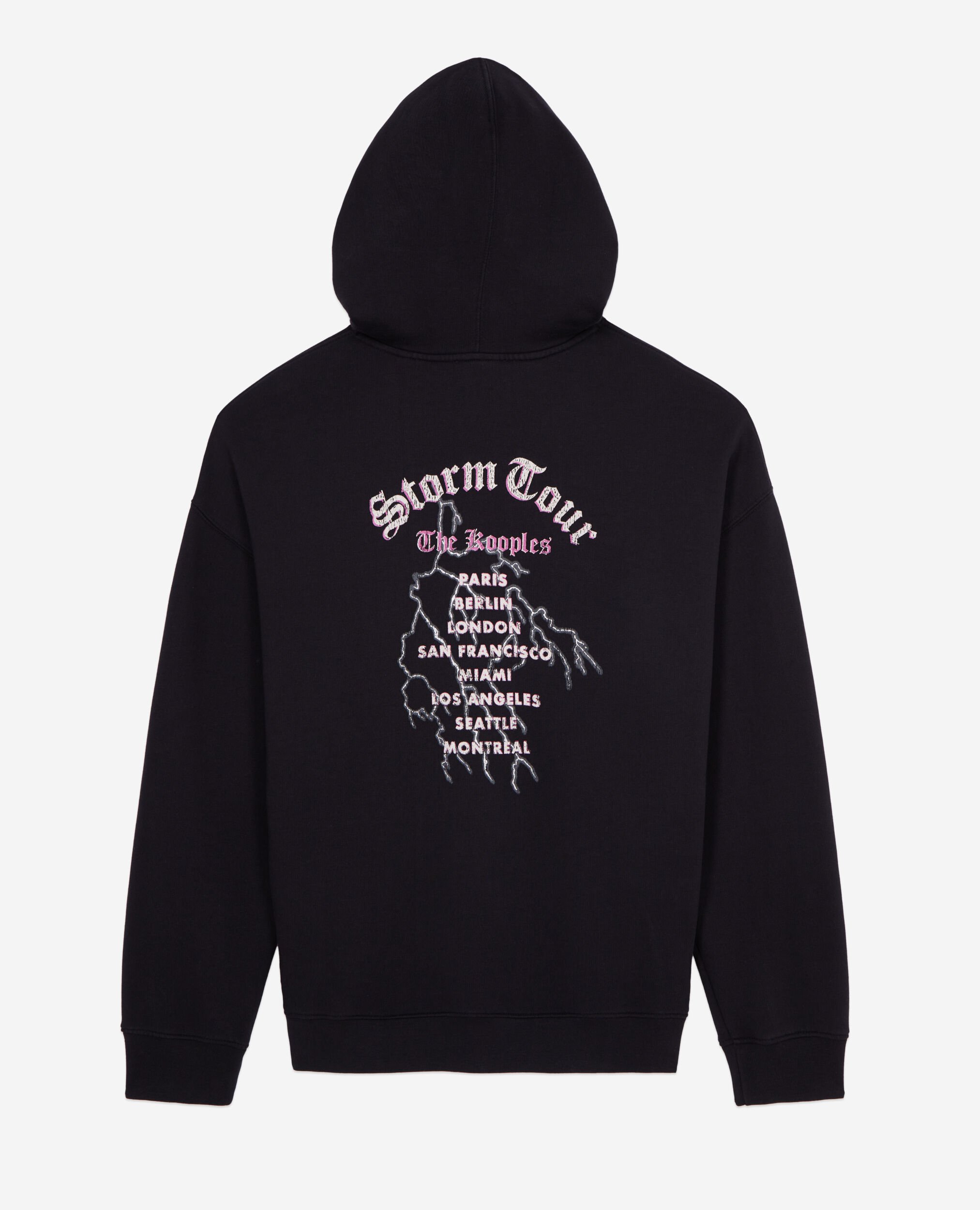 Black sweatshirt with Feel the storm serigraphy, BLACK, hi-res image number null