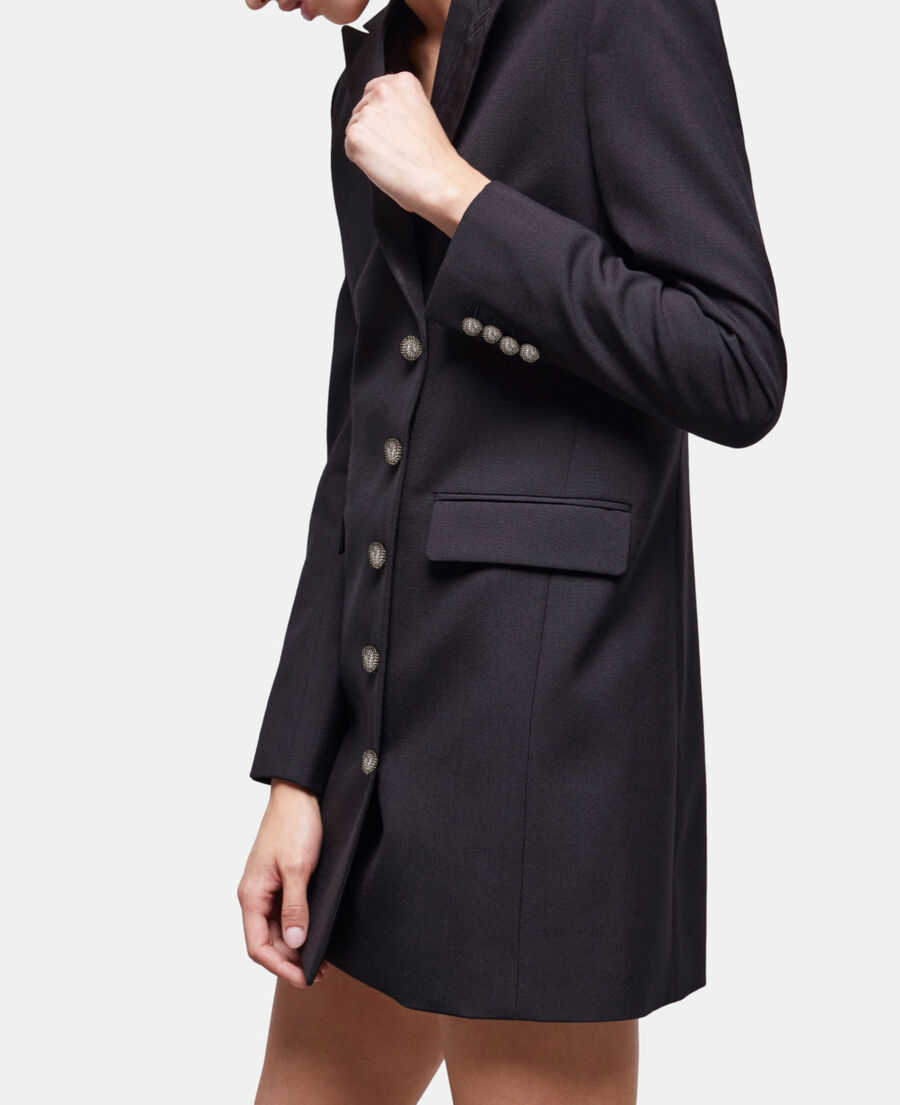 robe courte en laine noire
