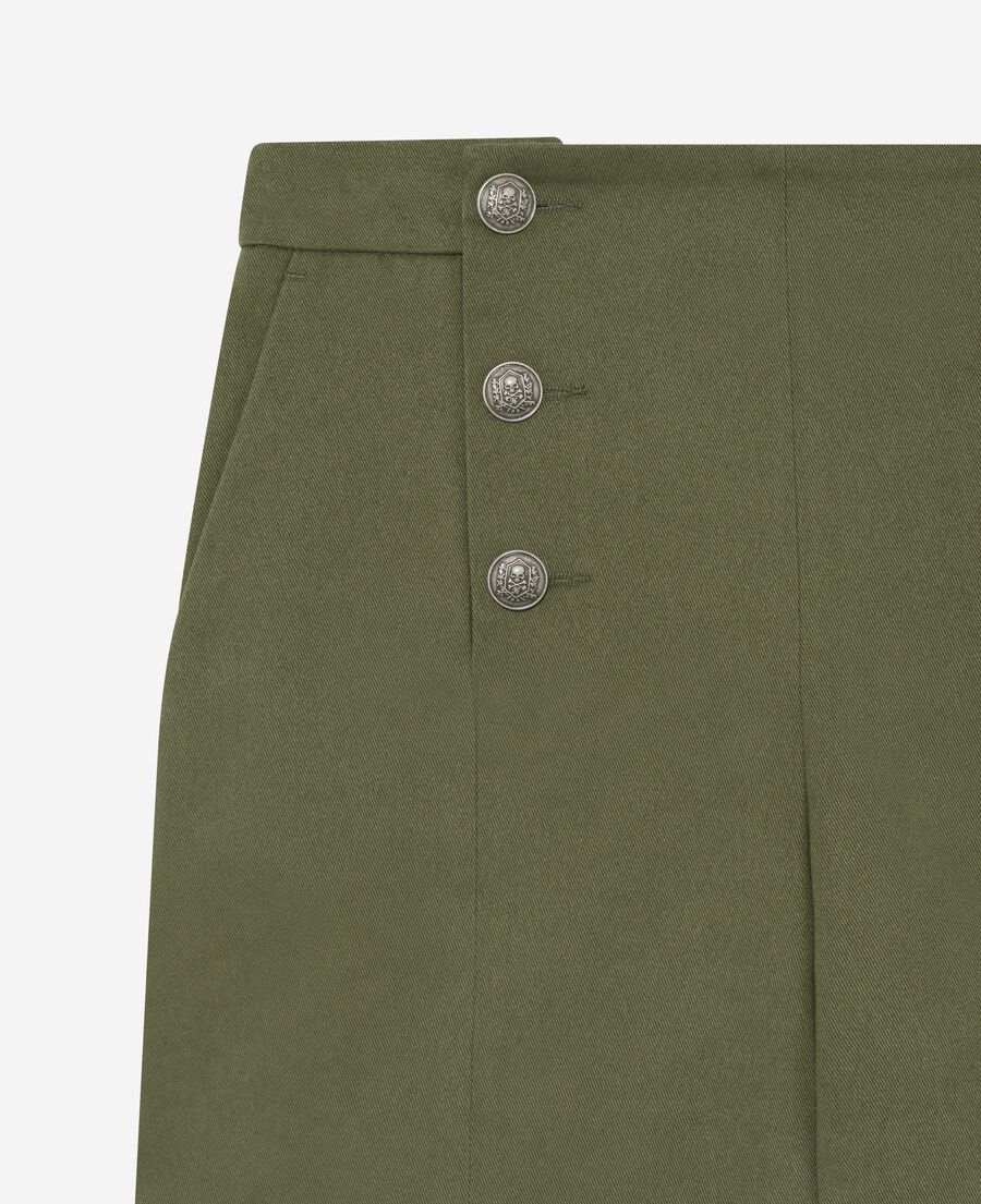 The Kooples F KAKI khaki double-breasted straight shorts