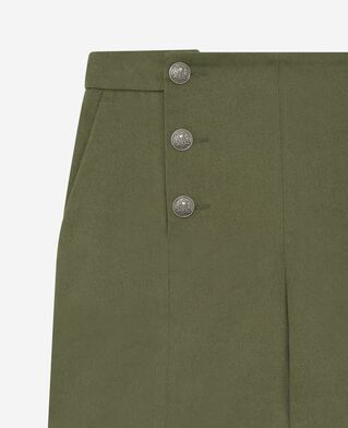 The Kooples F KAKI khaki double-breasted straight shorts