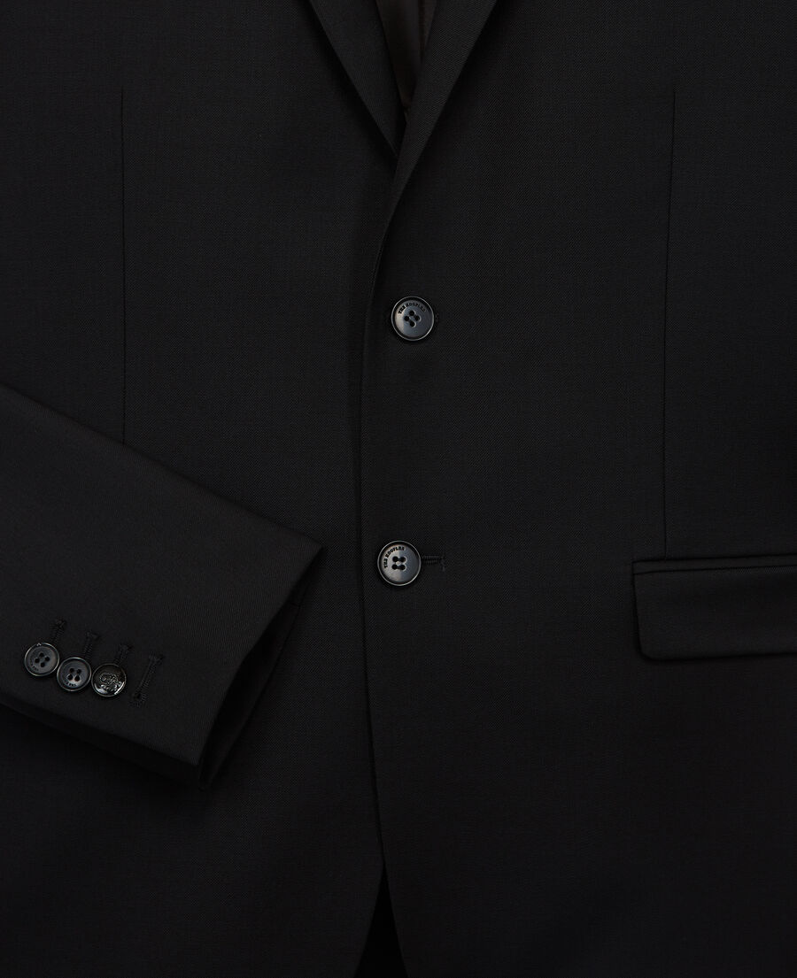 The Kooples HOMME BLACK veste de costume coupe ajustée en laine noire