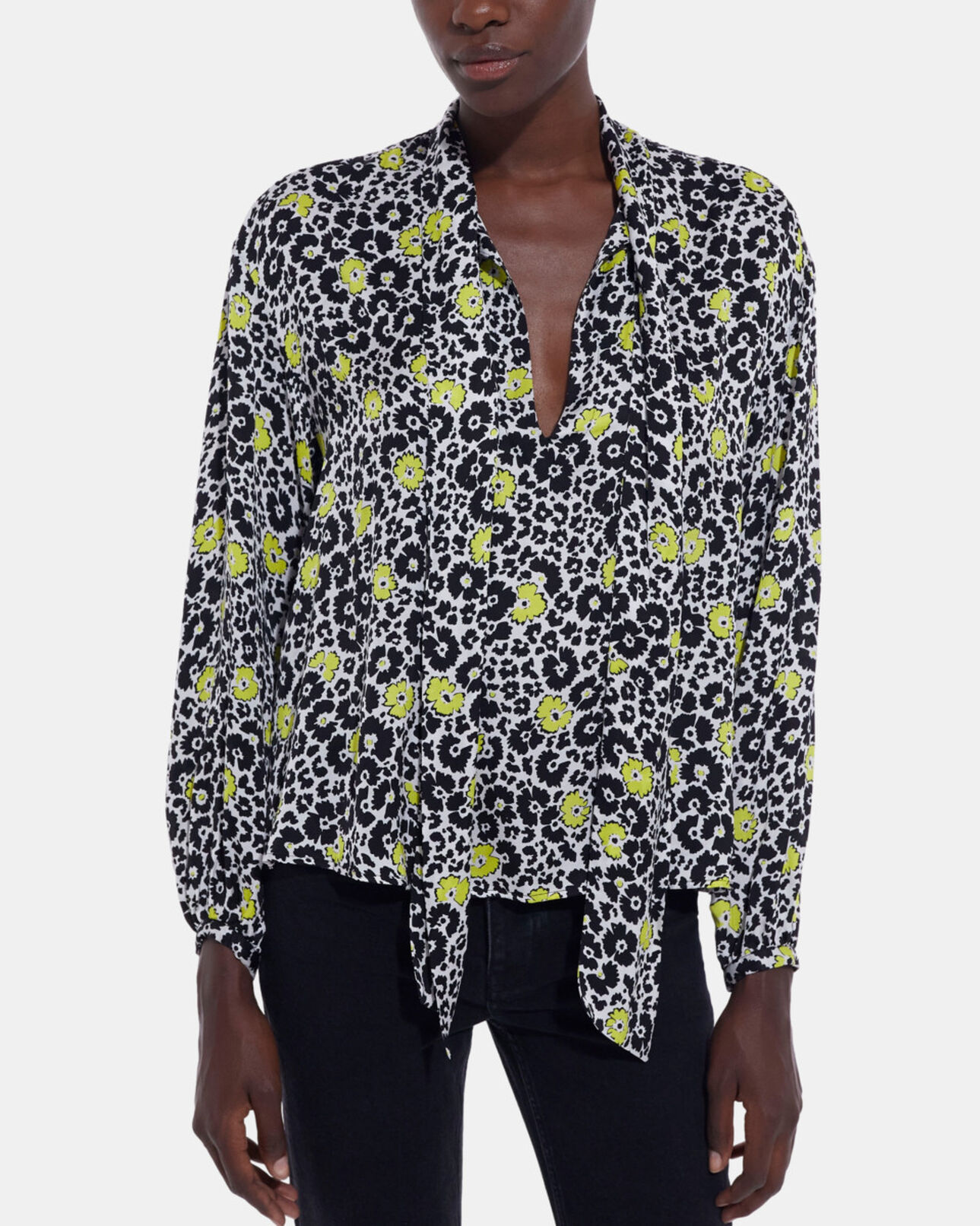The Kooples WOMEN ECRU / YELLOW floral top