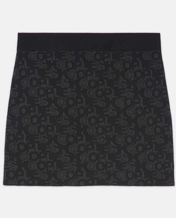 Short black skirt with The Kooples logo