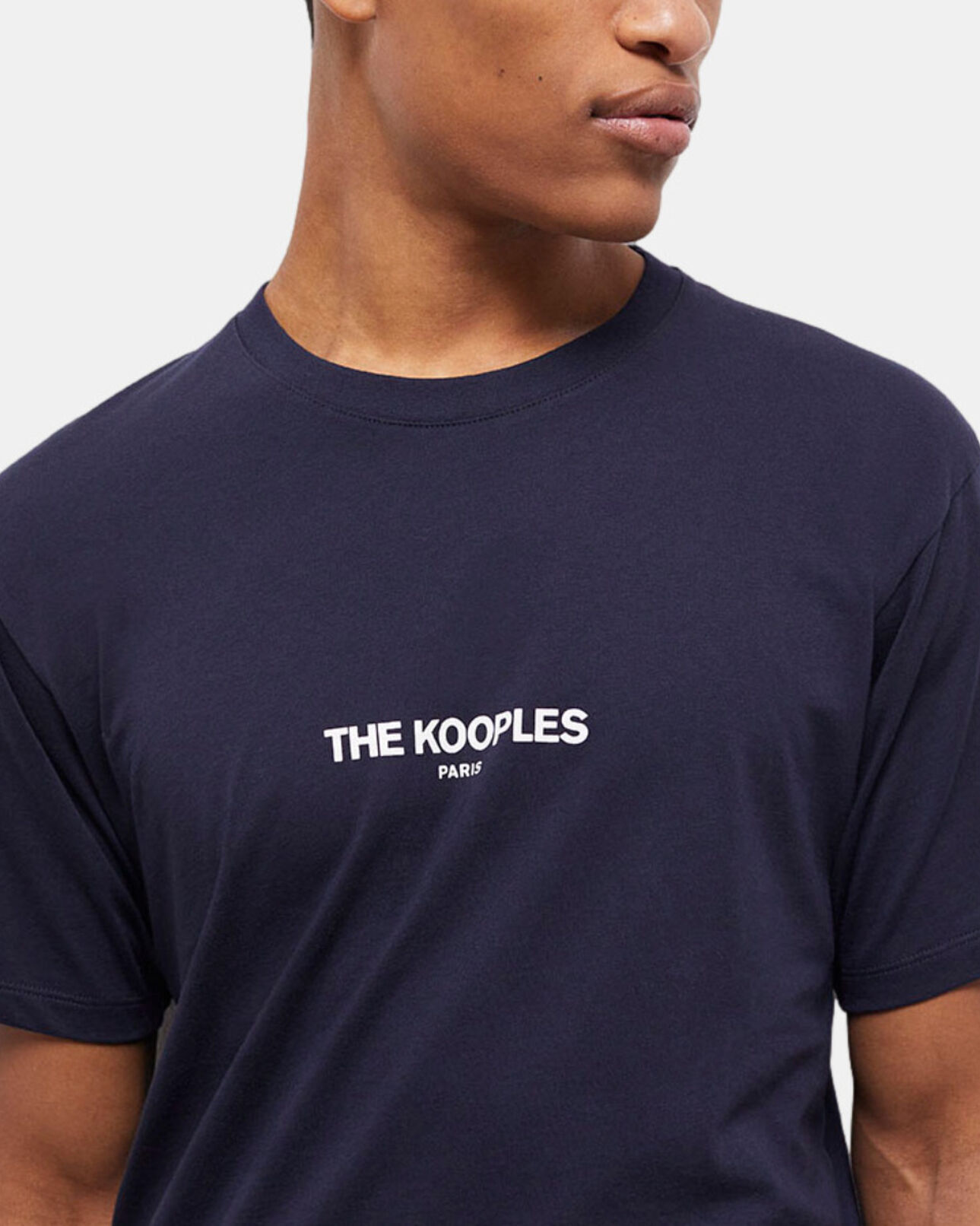 The Kooples MEN NAVY men's blue printed cotton t-shirt