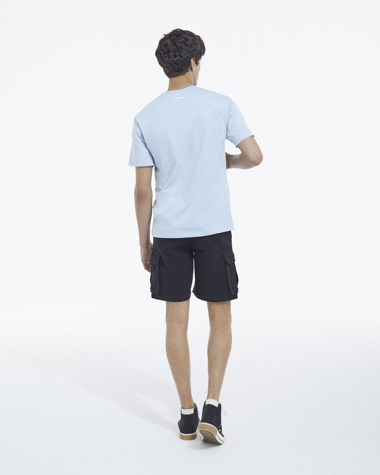 The Kooples MEN BLUE blue printed t-shirt with skull and flowers