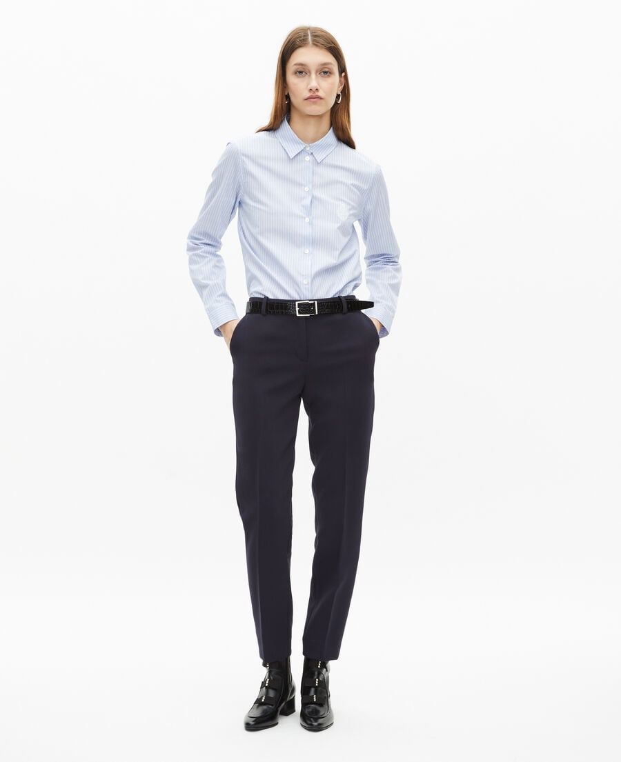 The Kooples F DARK NAVY slim-fit crepe pants navy blue