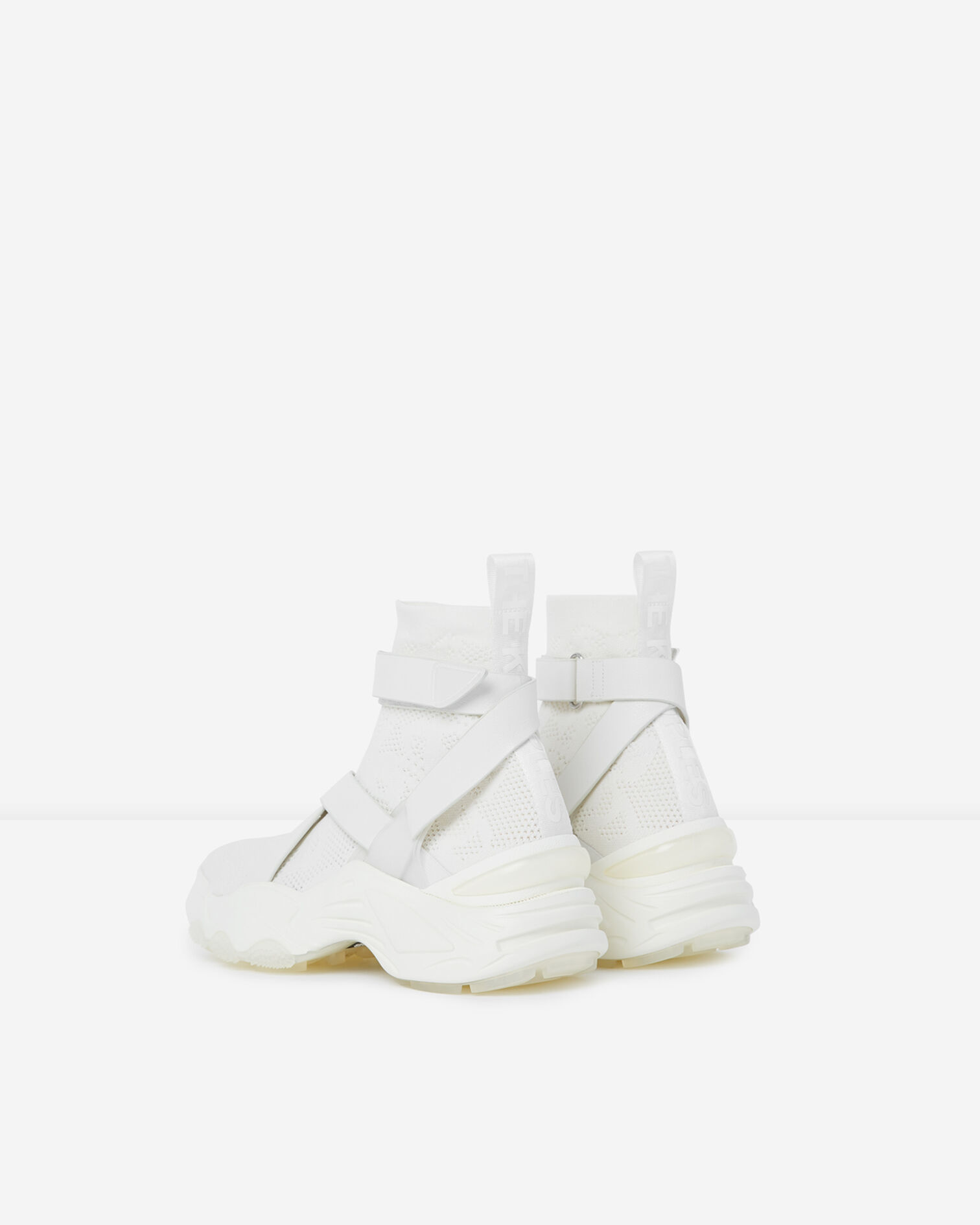 Baskets montantes blanches Slick compensées, WHITE, hi-res image number null