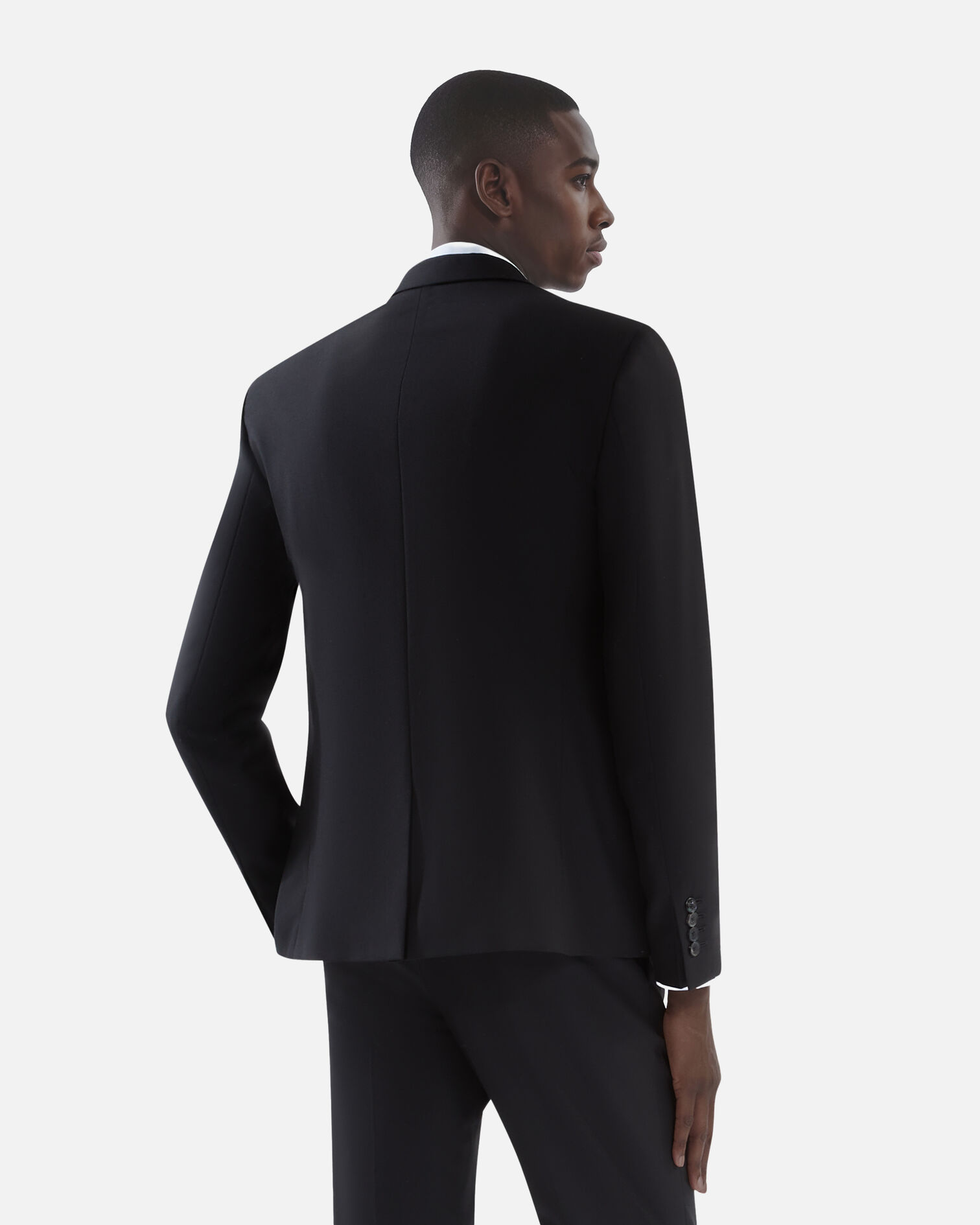 Black wool suit jacket tailored fit, BLACK, hi-res image number null
