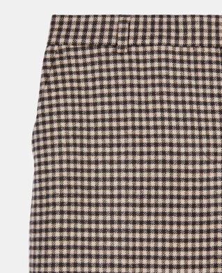 The Kooples F ECRU BLACK loose-fitting vichy check trousers