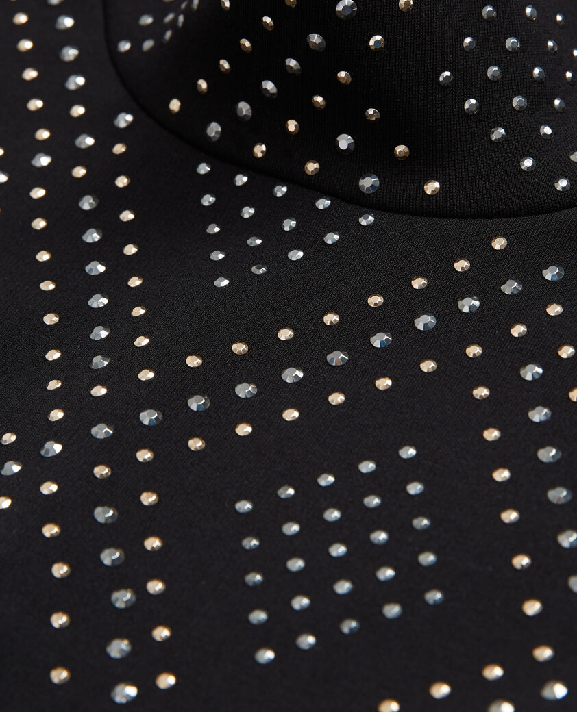 The Kooples FEMME BLACK top à strass noir