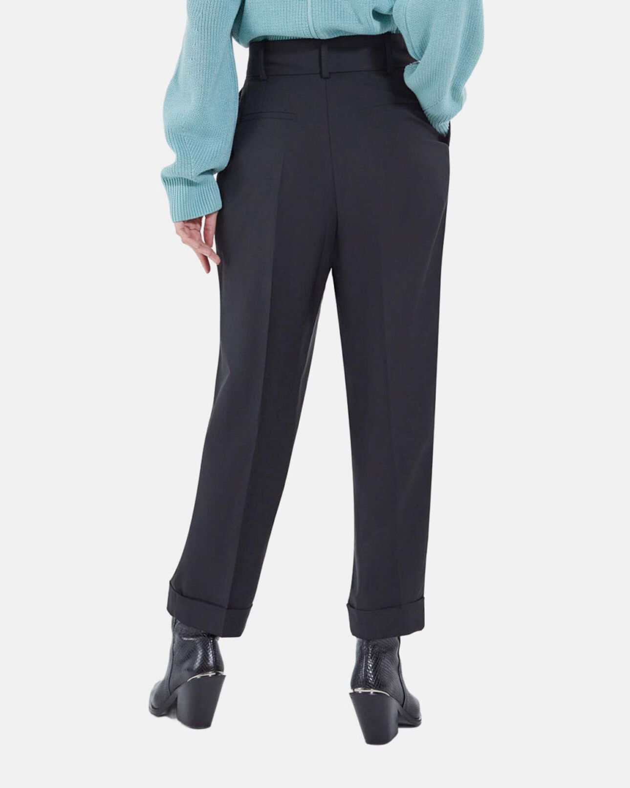 The Kooples WOMEN BLACK loose-fitting wool suit pants
