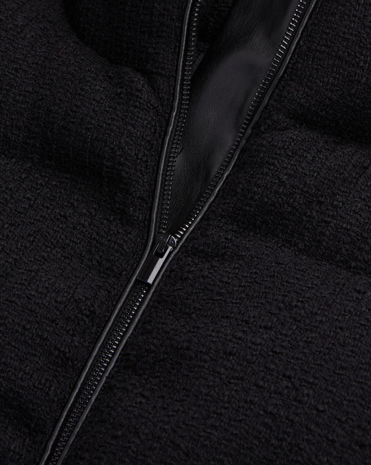 The Kooples FEMME BLACK doudoune noire en tweed