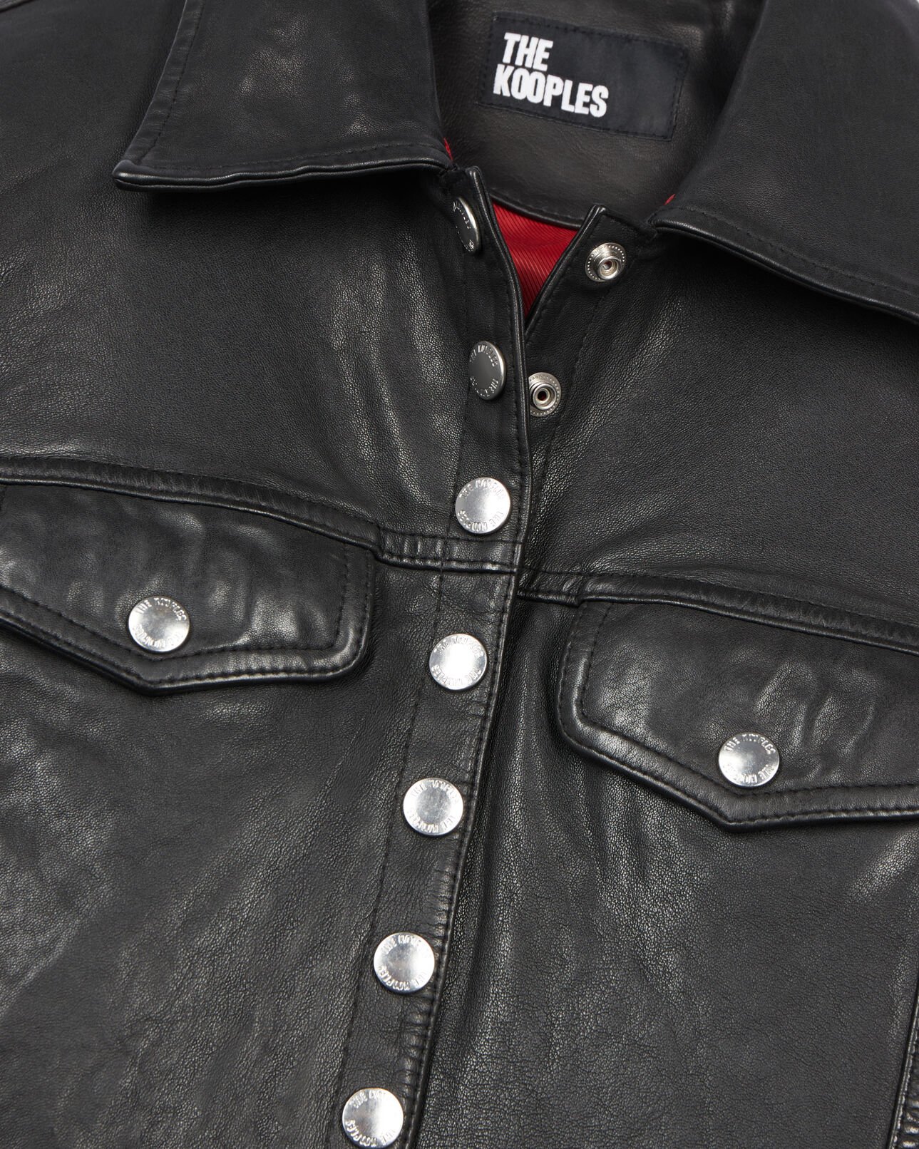 The Kooples WOMEN BLACK black leather jacket