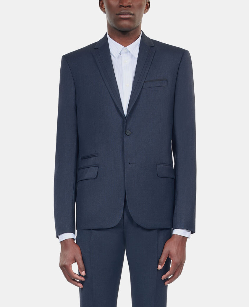 The Kooples HOMME NAVY veste de costume en laine bleu marine