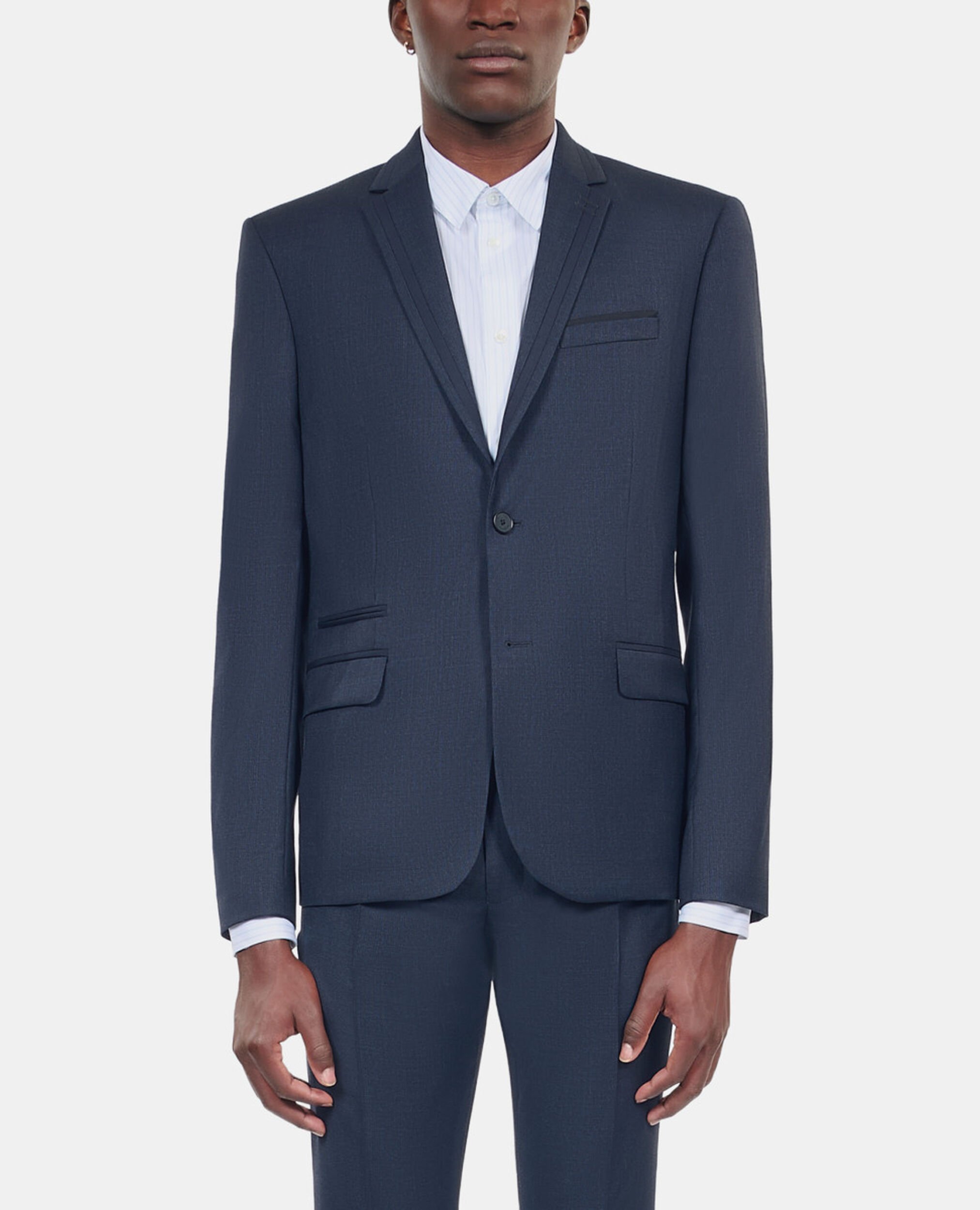 Navy blue wool suit jacket, NAVY, hi-res image number null