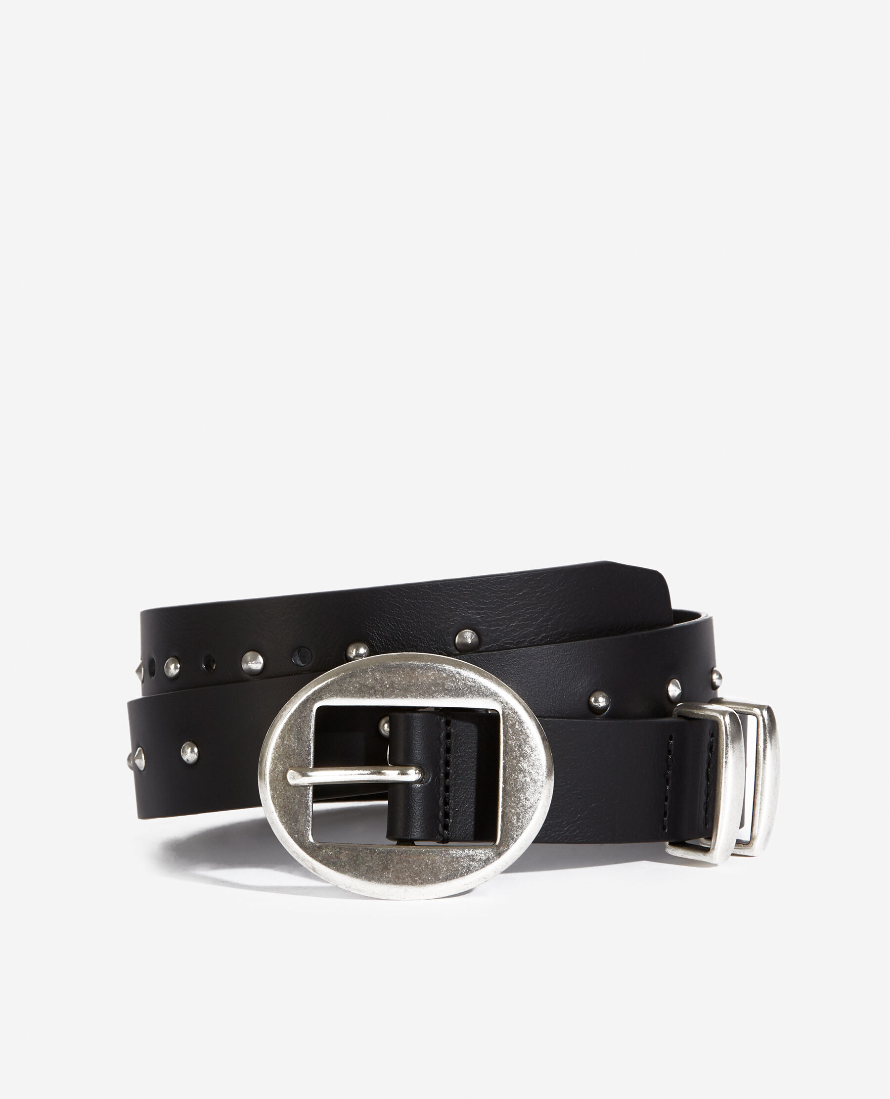 Thin black belt with silver buckle cheap