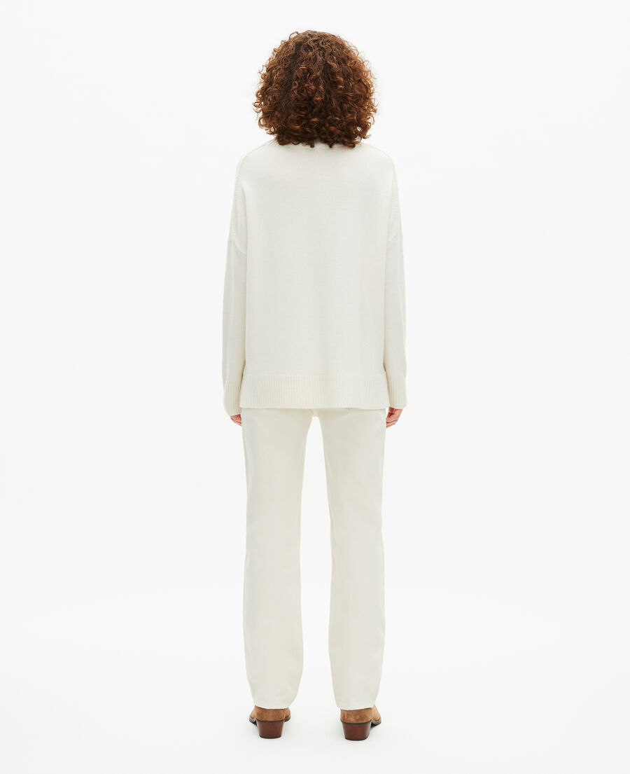 The Kooples FEMME ECRU pull col montant en cachemire écru