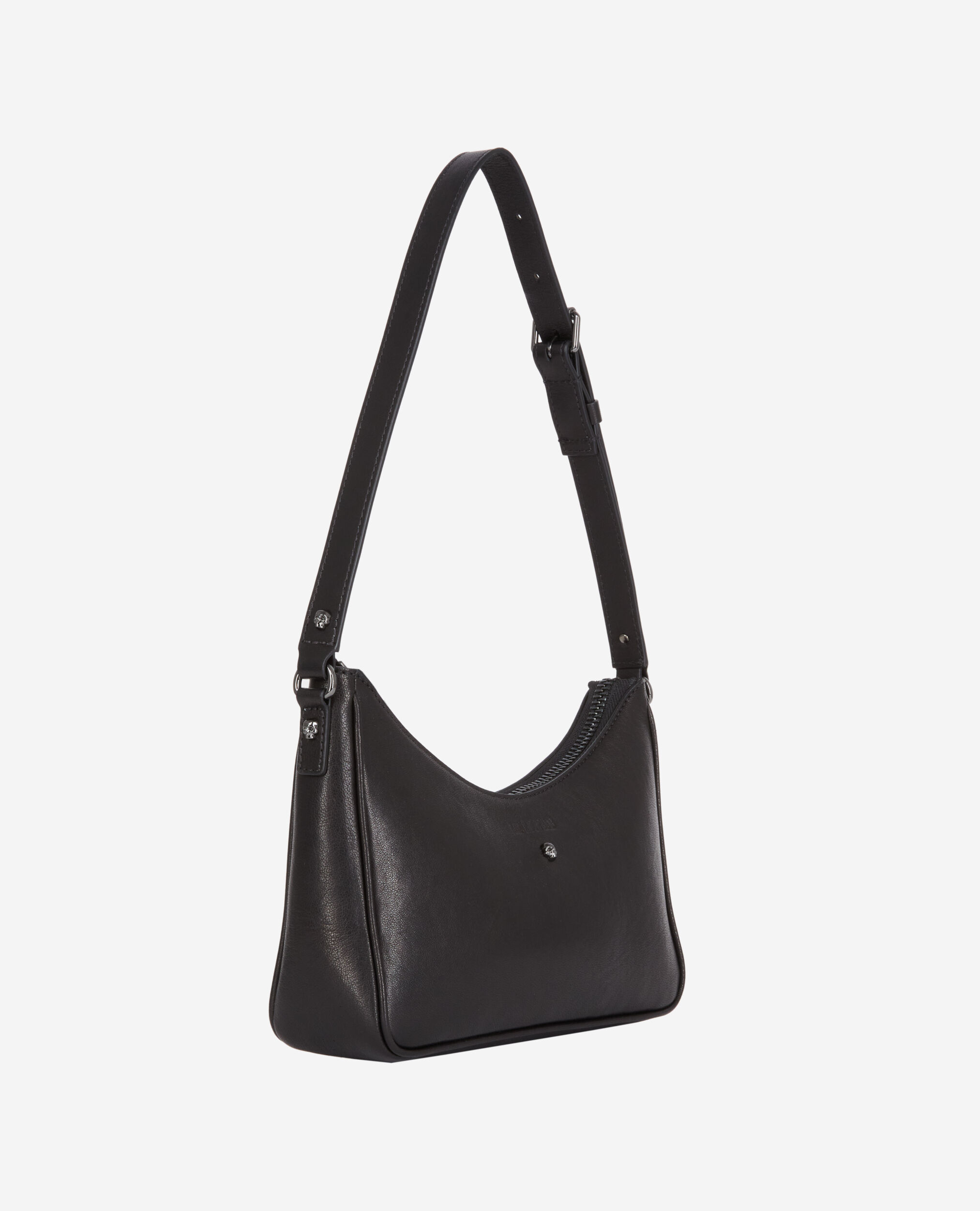 Black leather baguette 2025 bag
