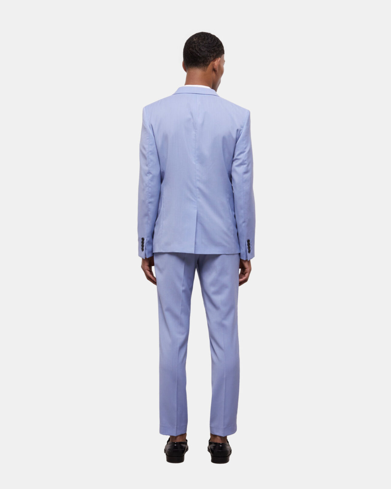 The Kooples MEN LIGHT BLUE blue end-on-end wool suit jacket