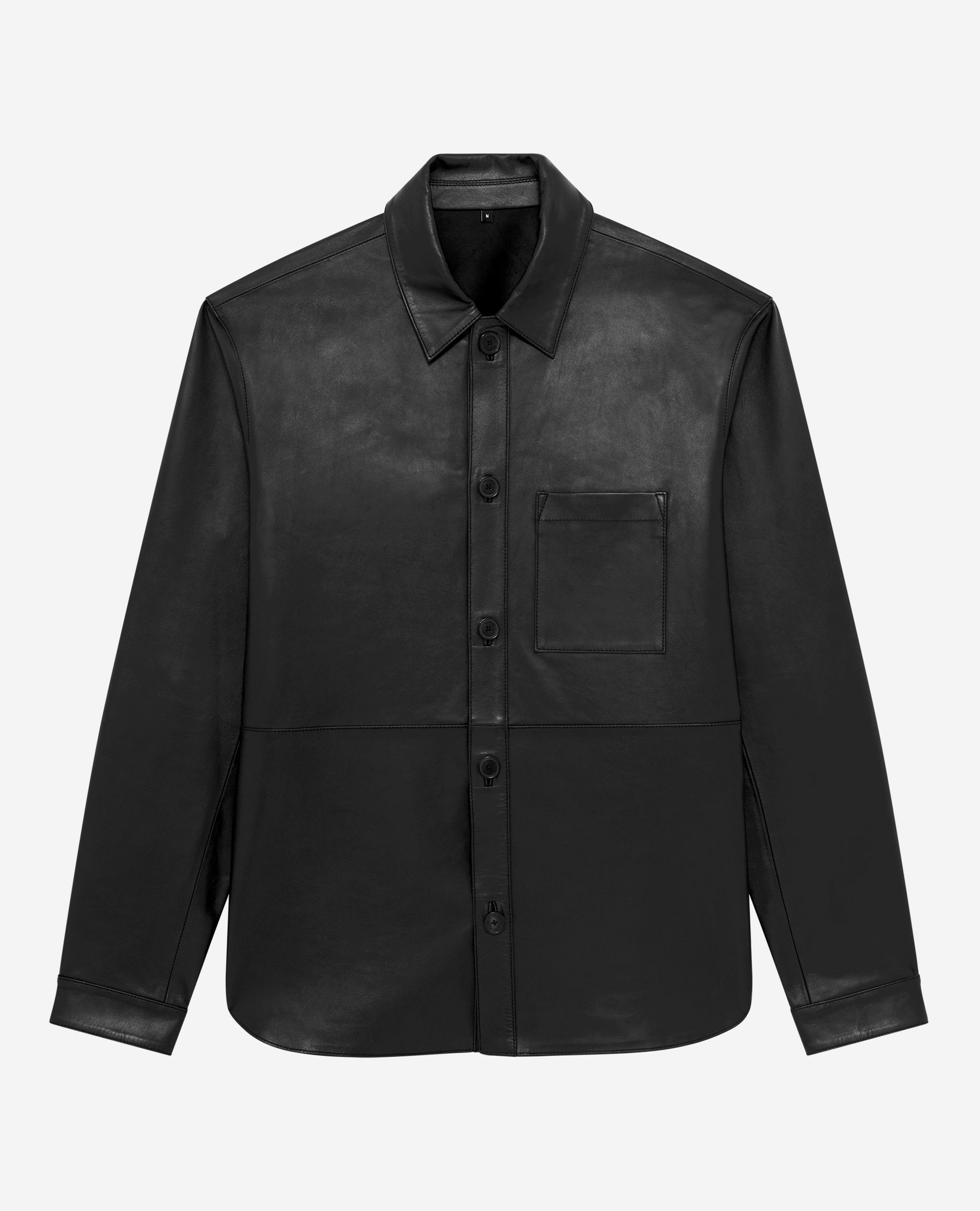 Black leather shirt | The Kooples US