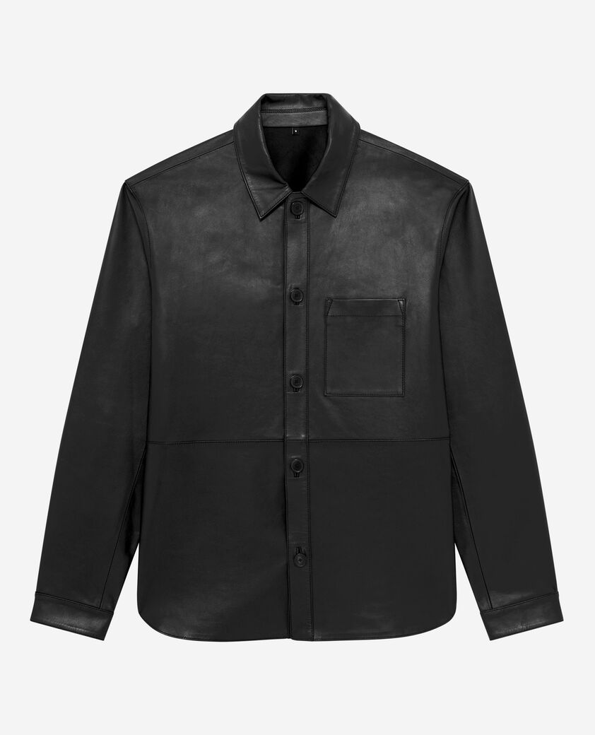 The Kooples HOMME BLACK chemise en cuir noire