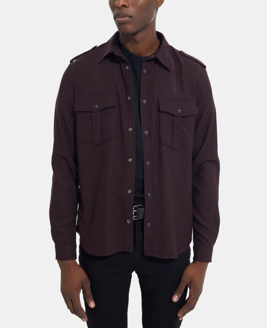 The Kooples HOMME BURGUNDY chemise col classique rouge