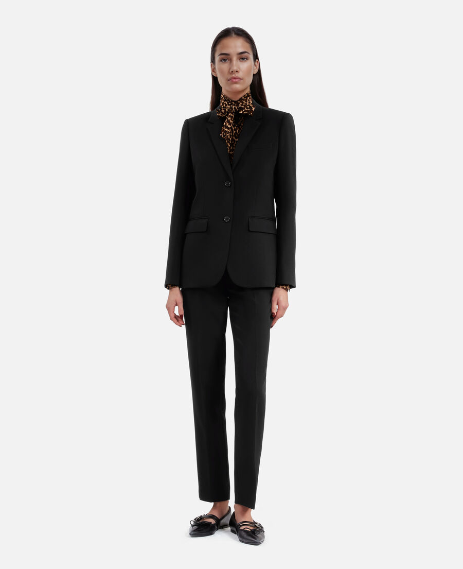 veste de costume en crêpe noire