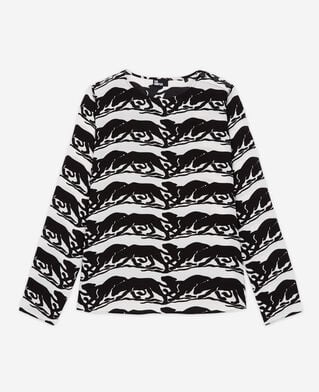 The Kooples FEMME BLACK / WHITE blouse imprimé panthère