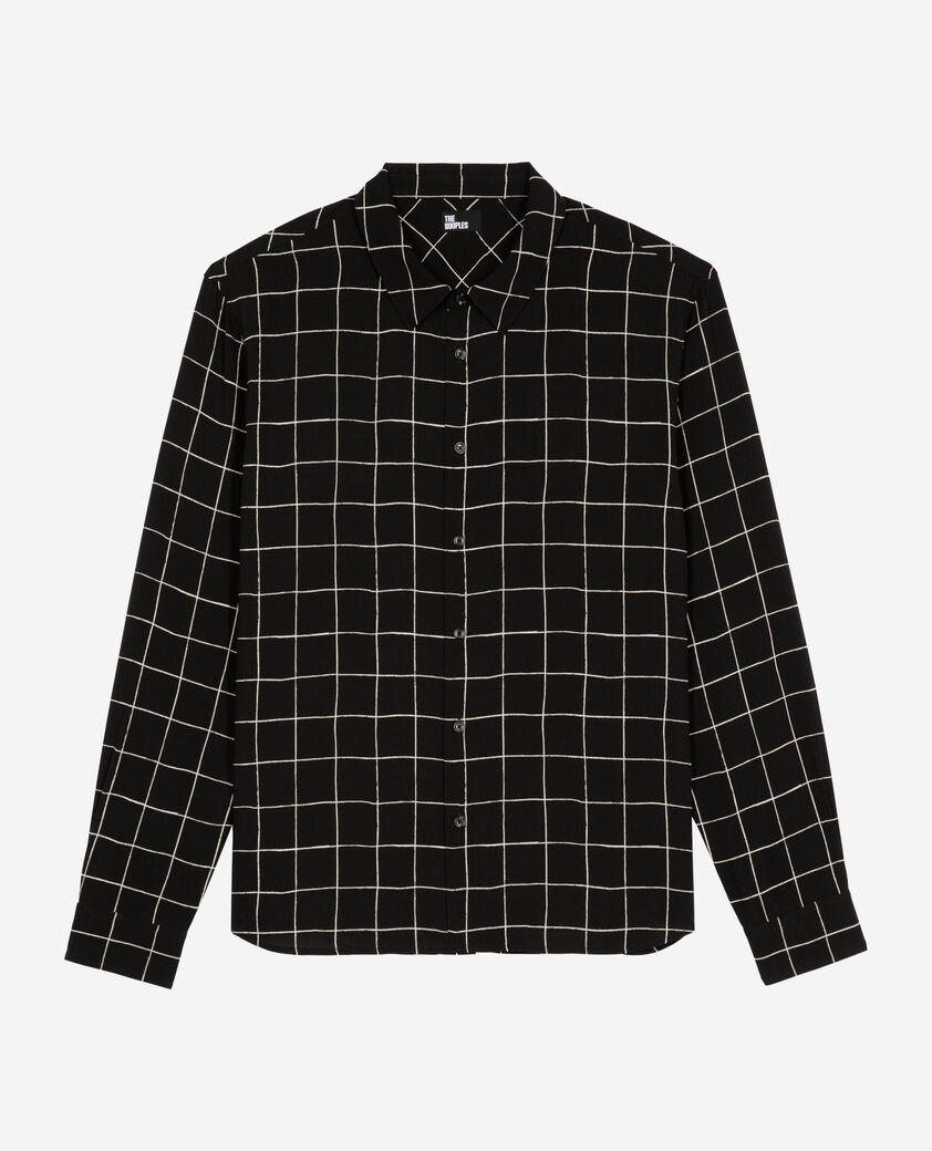 The Kooples HOMME BLACK WHITE chemise à carreaux noire