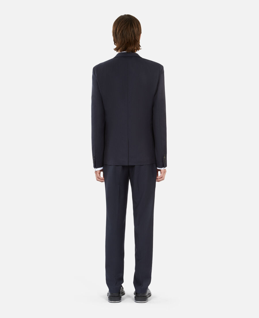 veste de costume en laine bleu marine