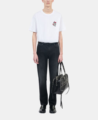 The Kooples HERREN WHITE wei&szlig;es t-shirt mit eternal life-stickerei