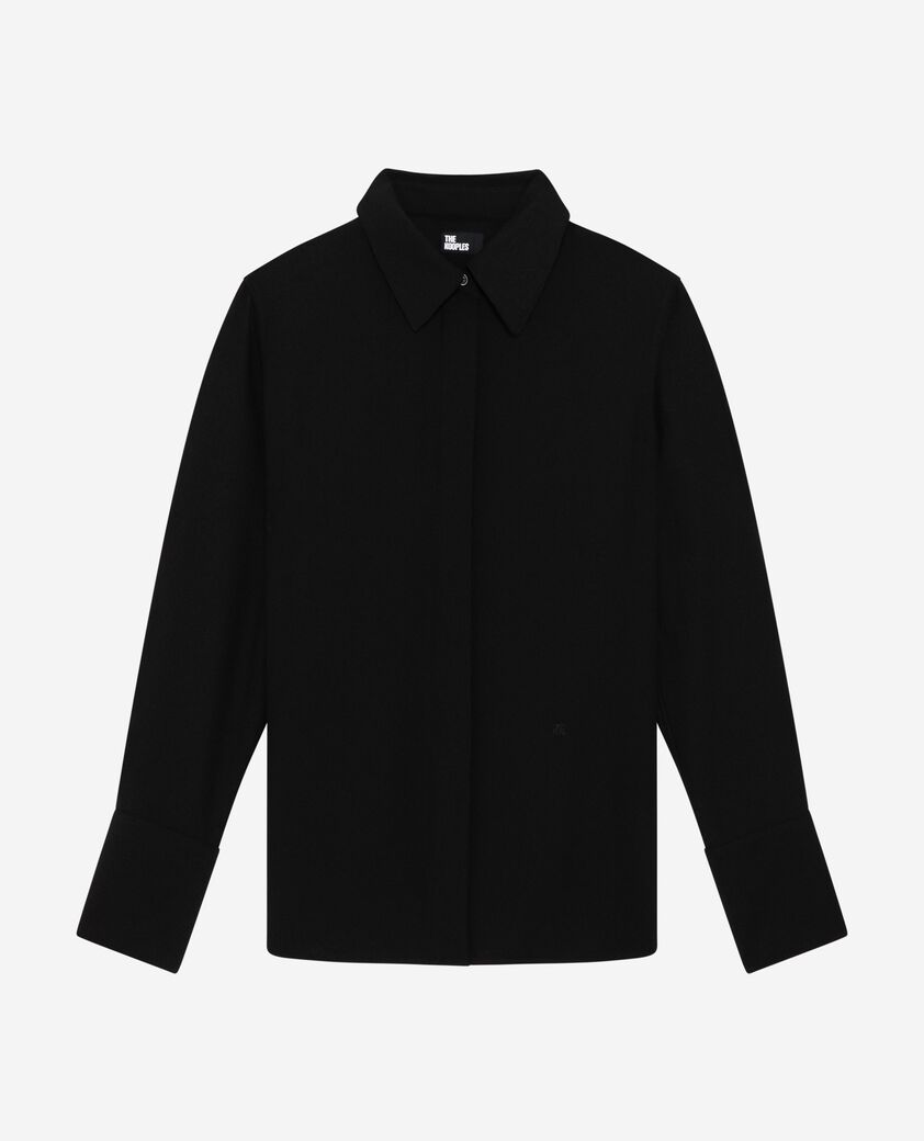 The Kooples WOMEN BLACK black satin shirt