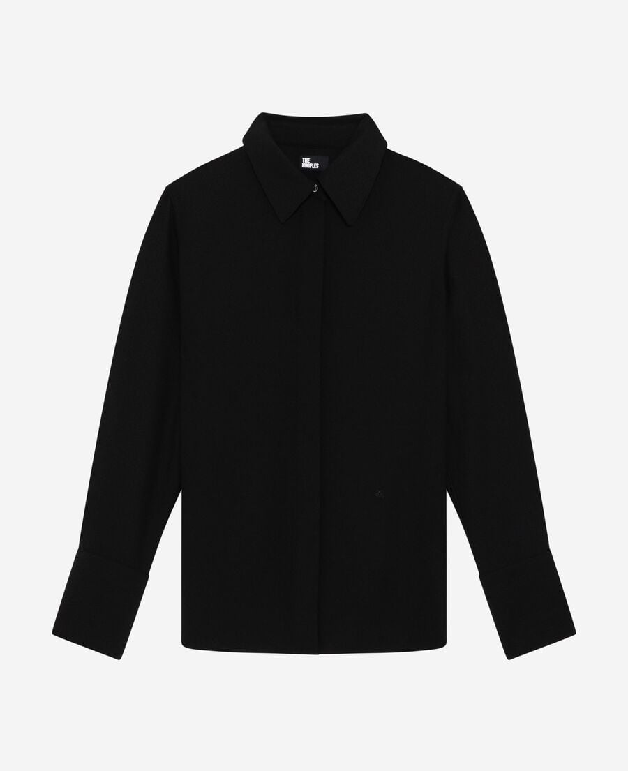 The Kooples FEMME BLACK chemise en satin noire