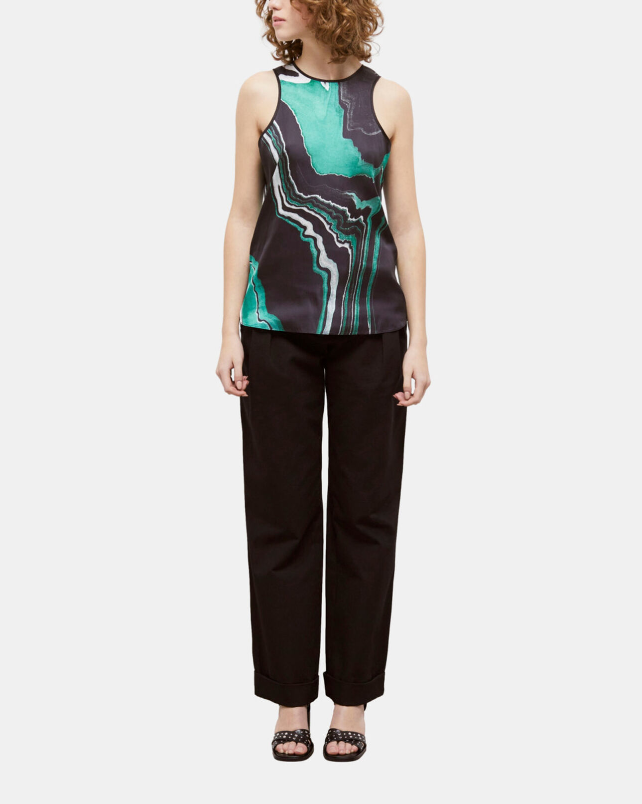 The Kooples WOMEN BLACK / GREEN printed top