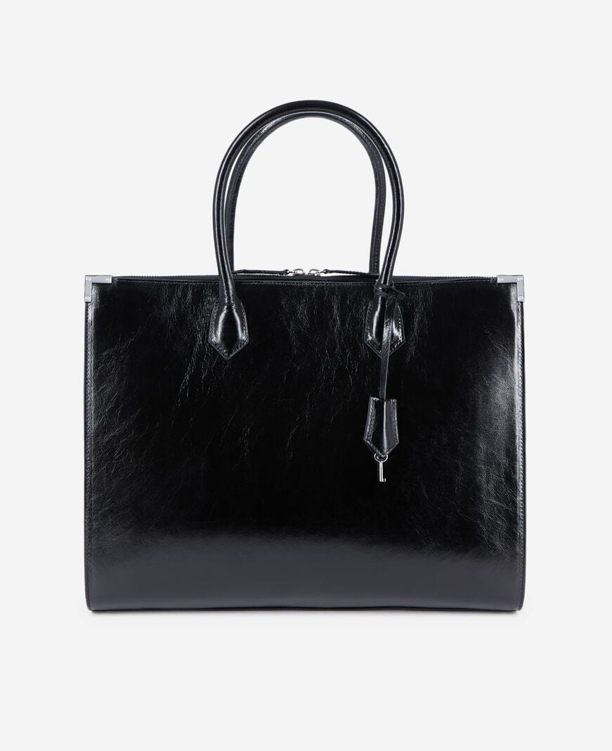 The Kooples WOMEN BLACK ming xl black leather bag
