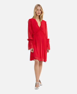 The Kooples DAMEN RED / BURGUNDY kurzes kleid mit rüschen rot