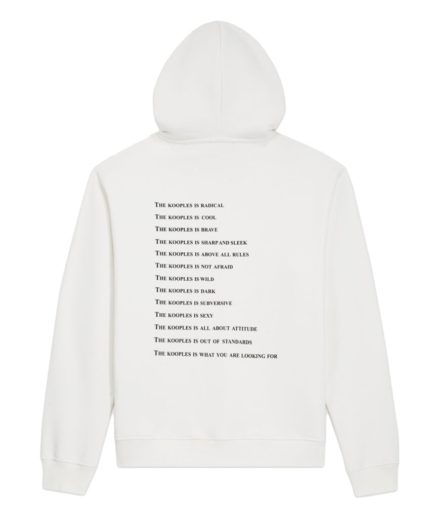 The Kooples HERREN ECRU herren ecrufarbenes sweatshirt mit what is-siebdruck