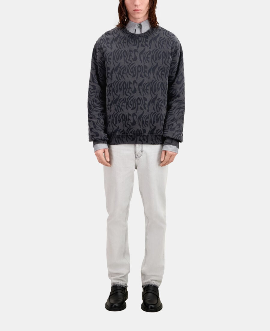 The Kooples HOMBRE BLACK WASHED sudadera estampada para hombre