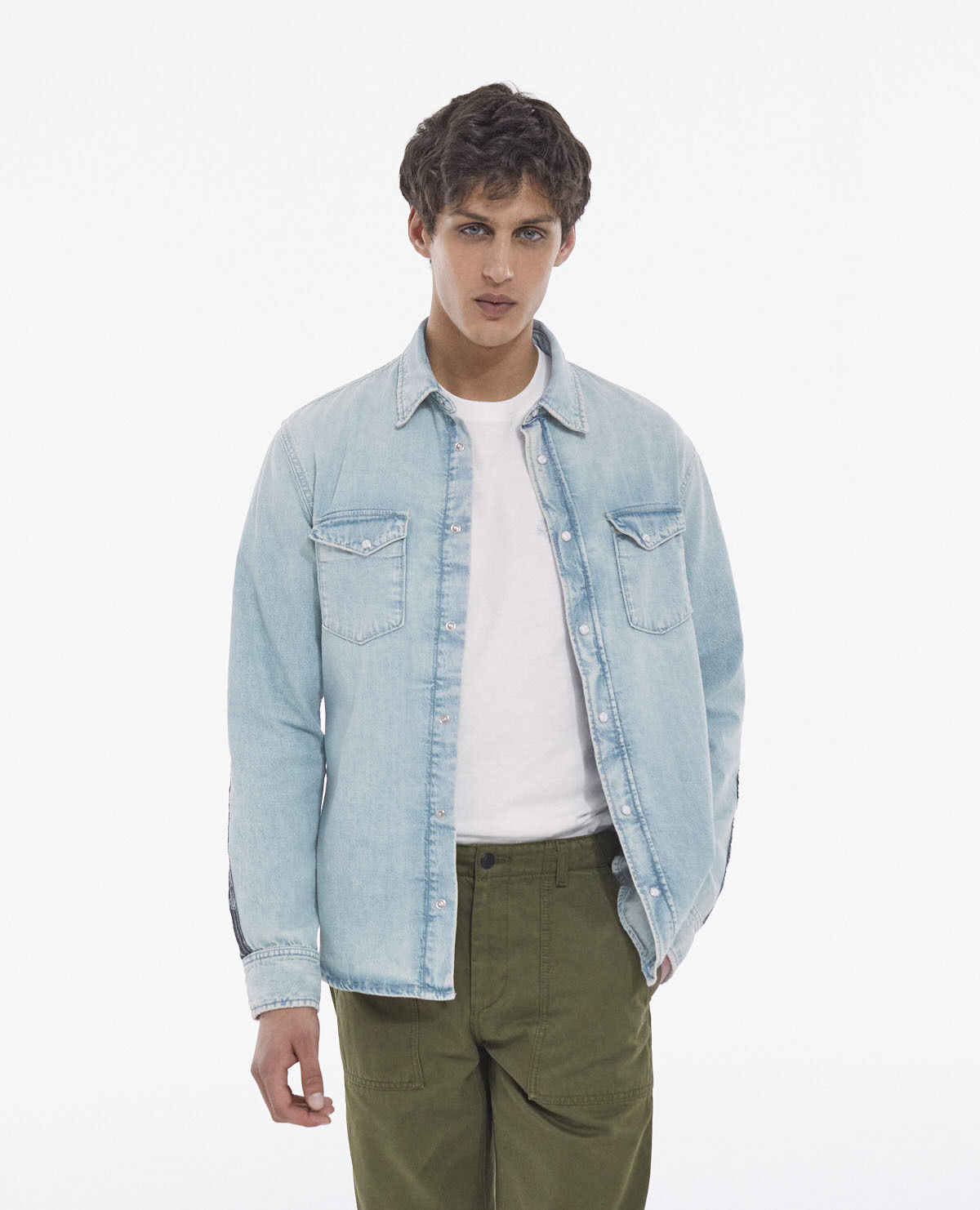 Western style denim sales shirt