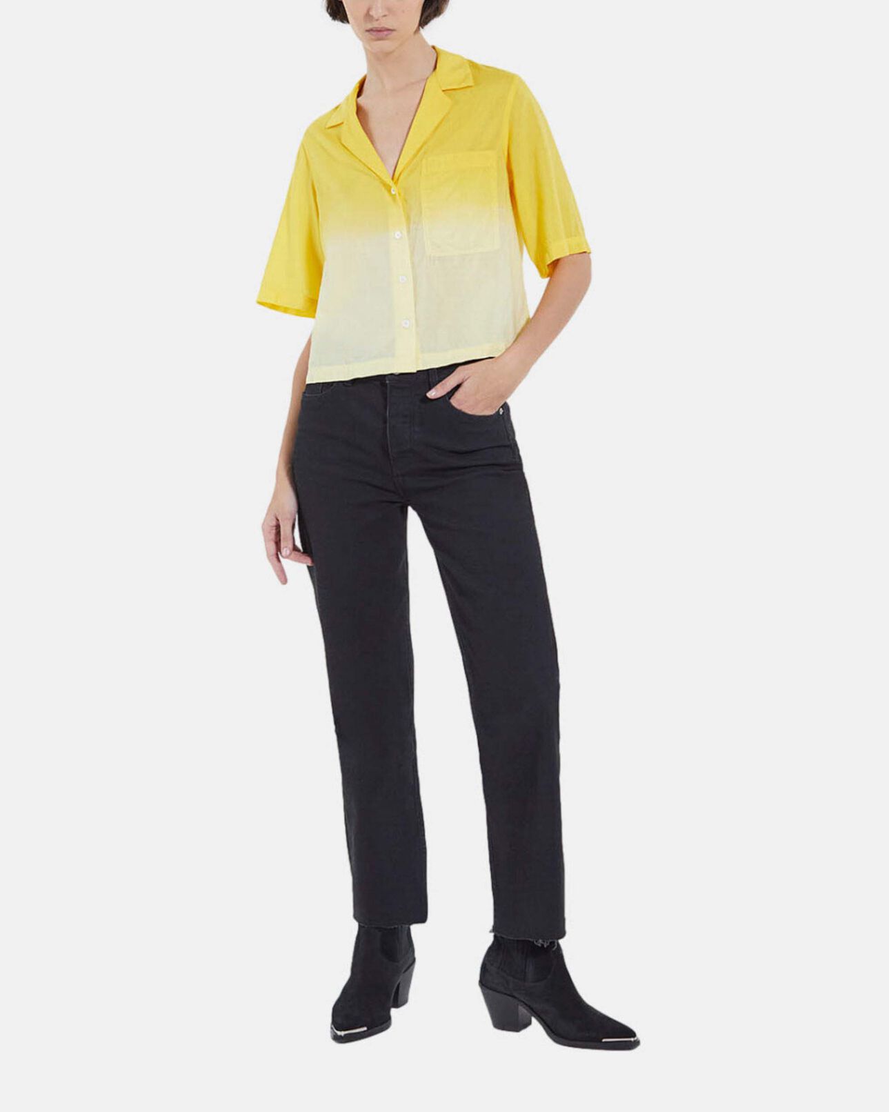 The Kooples FEMME YELLOW MELANGE chemise femme coton hawaïenne effet tie - dye