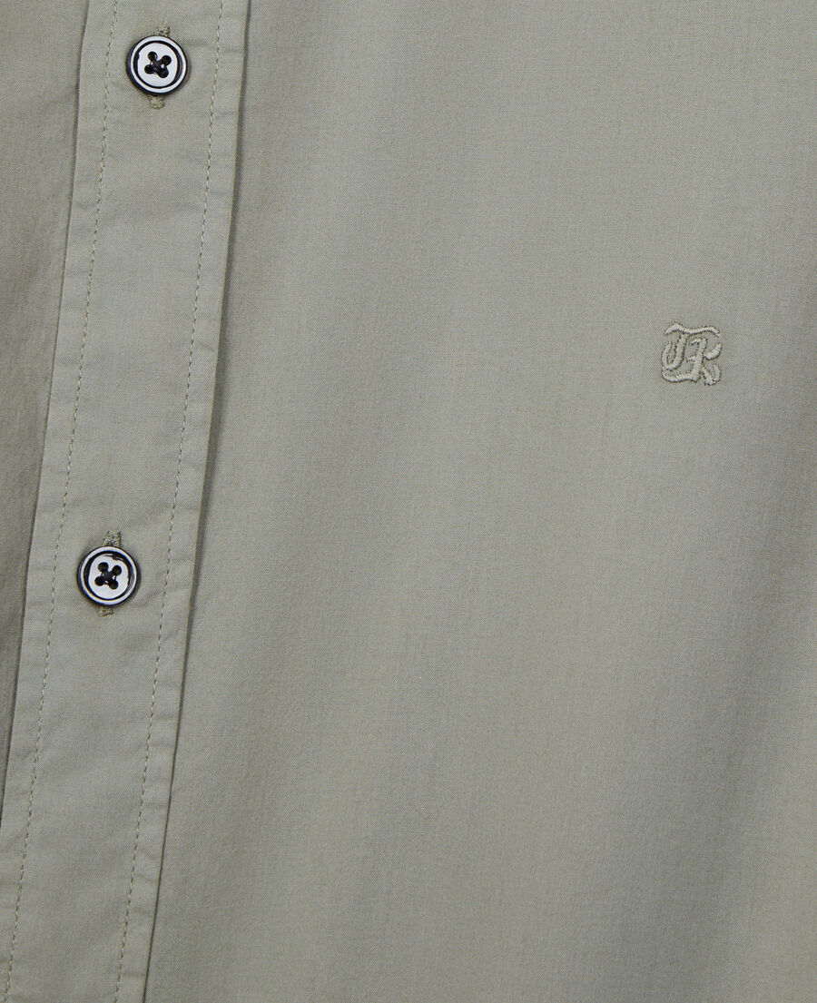 The Kooples HERREN WOOD KAKI gr&uuml;nes hemd aus baumwollvoile